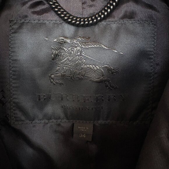 Burberry Double-Breasted Belted-Waist Black Trench Coat Size 0 - Picture 9 of 11